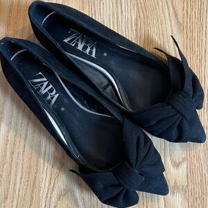 Zara Black Bow Flats